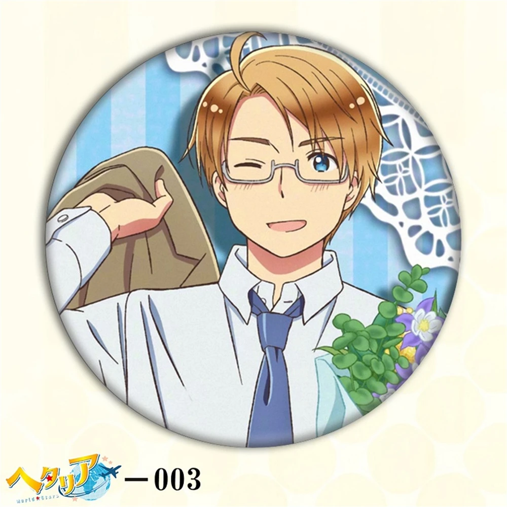 58mm Anime Hetalia: Axis Powers APH Arthur Kirkland Ludwig Beilschmidt Cosplay KOSTIUM Odznaka Pin SPTE Blaszana Broszka ﻿   Rekwizyt