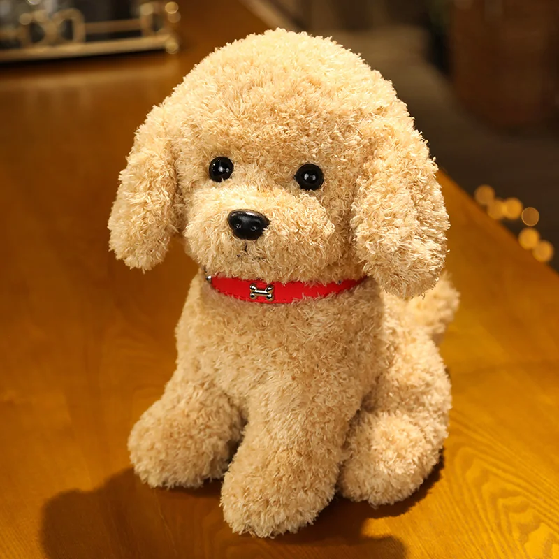 Soft Realistic Teddy Dog Plush Toy Funny Simulation Stuffed Sitting Puppy Dolls Lovely Birthday Gift for Baby Kids Girls