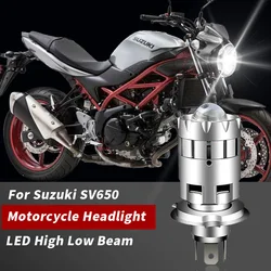 For Suzuki SV650 Motorcycle H4 LED Lens Headlight Retrofit Accessories High Low Beam Cafe Racer Enduro HS1 9003 Moto Front Lamp