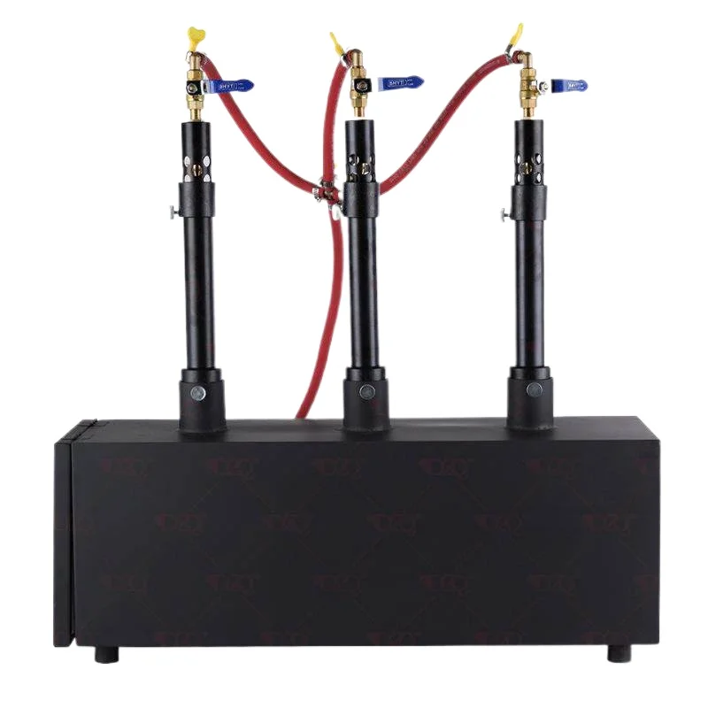 For Portable Square Forging Furnace Propane Gas Triple Burner Knife Tool Manufacturing Blacksmith Furnace Black Furnace