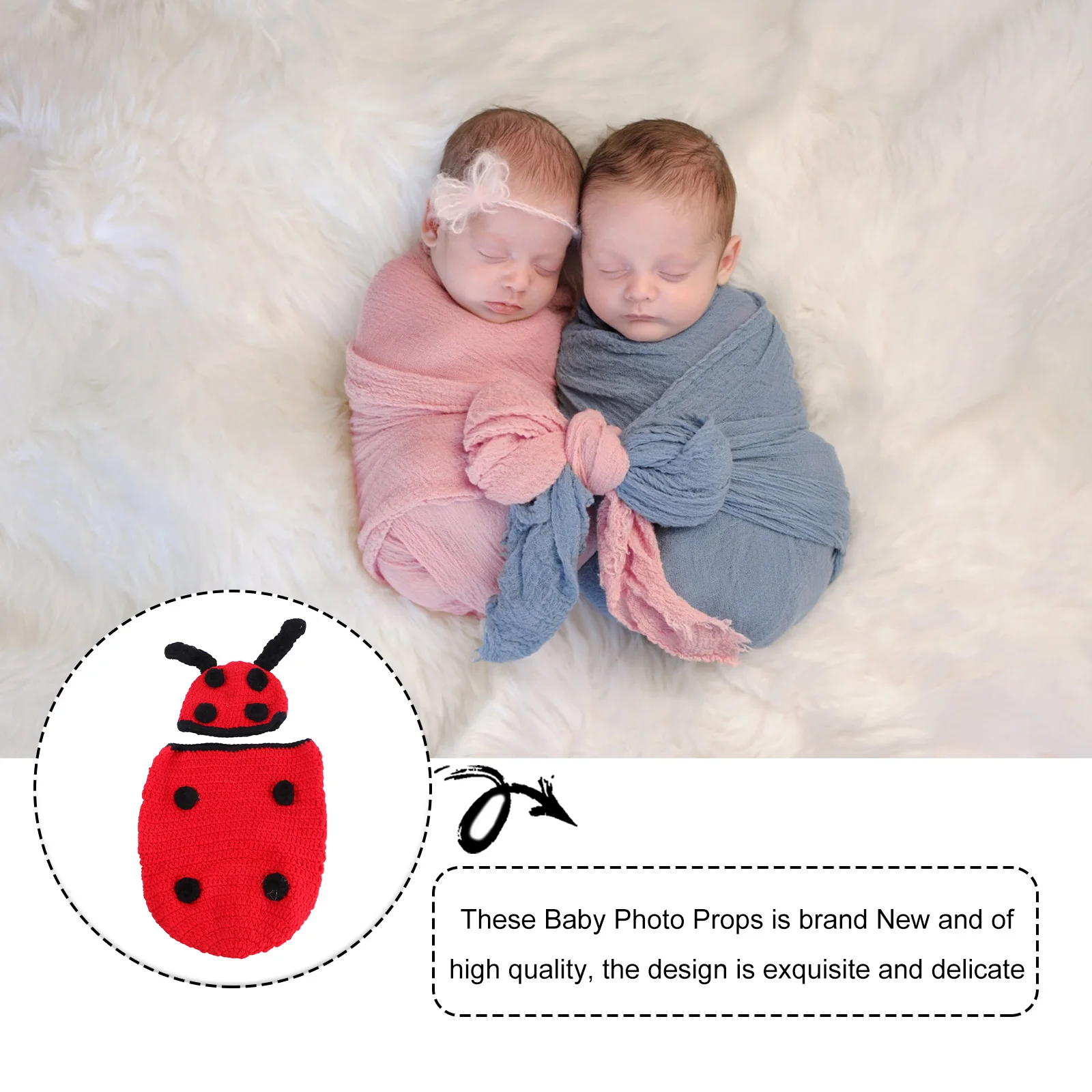 

Red Baby Sleeping Bag Delicate Newborn Photography Props Knitted Infant Baby Photo Props Newborn Costume