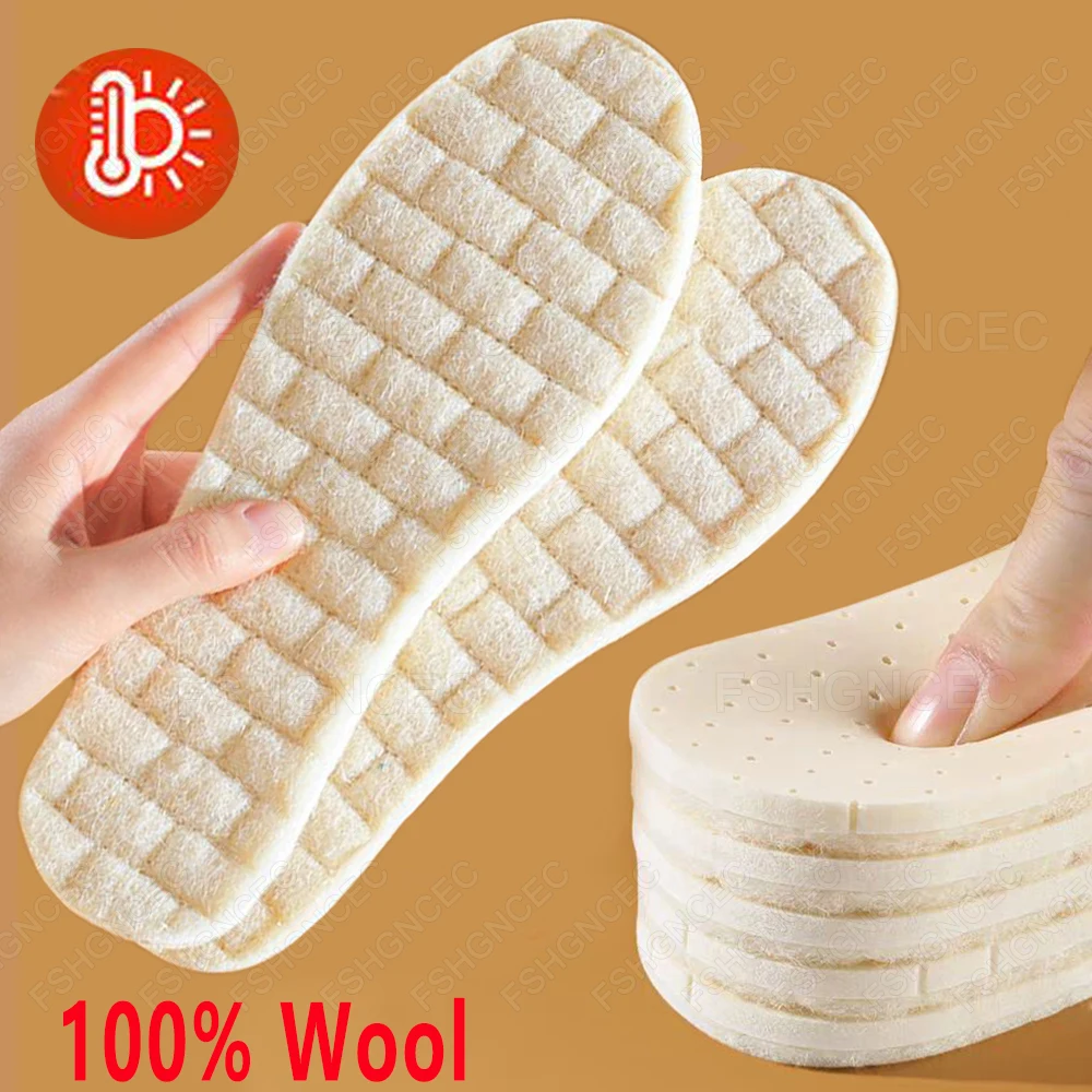 

Wool Winter Shoe Insoles for Cold Weather Soft Latex Breathable Insoles for Shoes Man Woman Sports Shock Absorption Shoe Sole