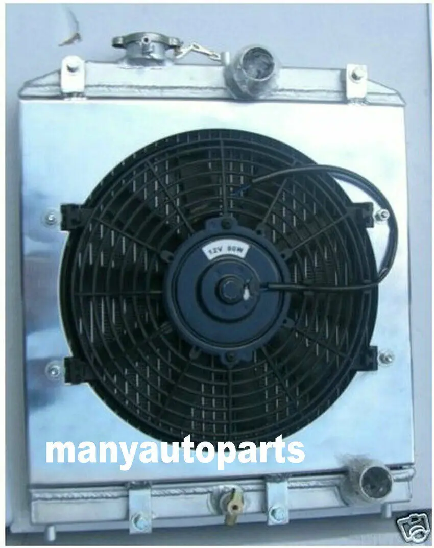 3 ROW 28MM IN/OUT PIPE FOR HONDA Civic EK EG D15 D16 ALLOY RADIATOR+FAN SHROUD 92-00