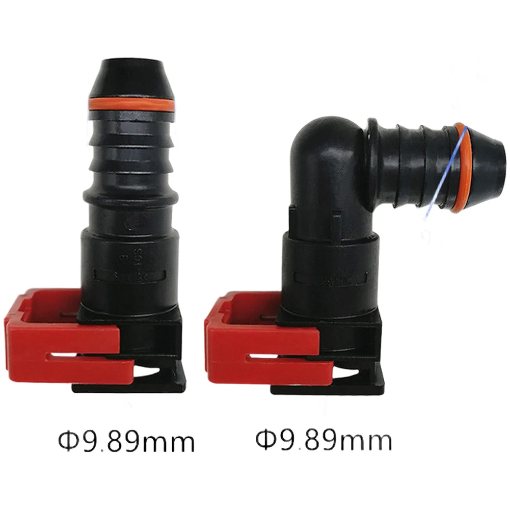 2Psc Connector 9.89mm ID12 Fuel Line Quick Connect Fitting Square Lock Clip For Ford Return Oil Pipe Clip Latch Car Accessories