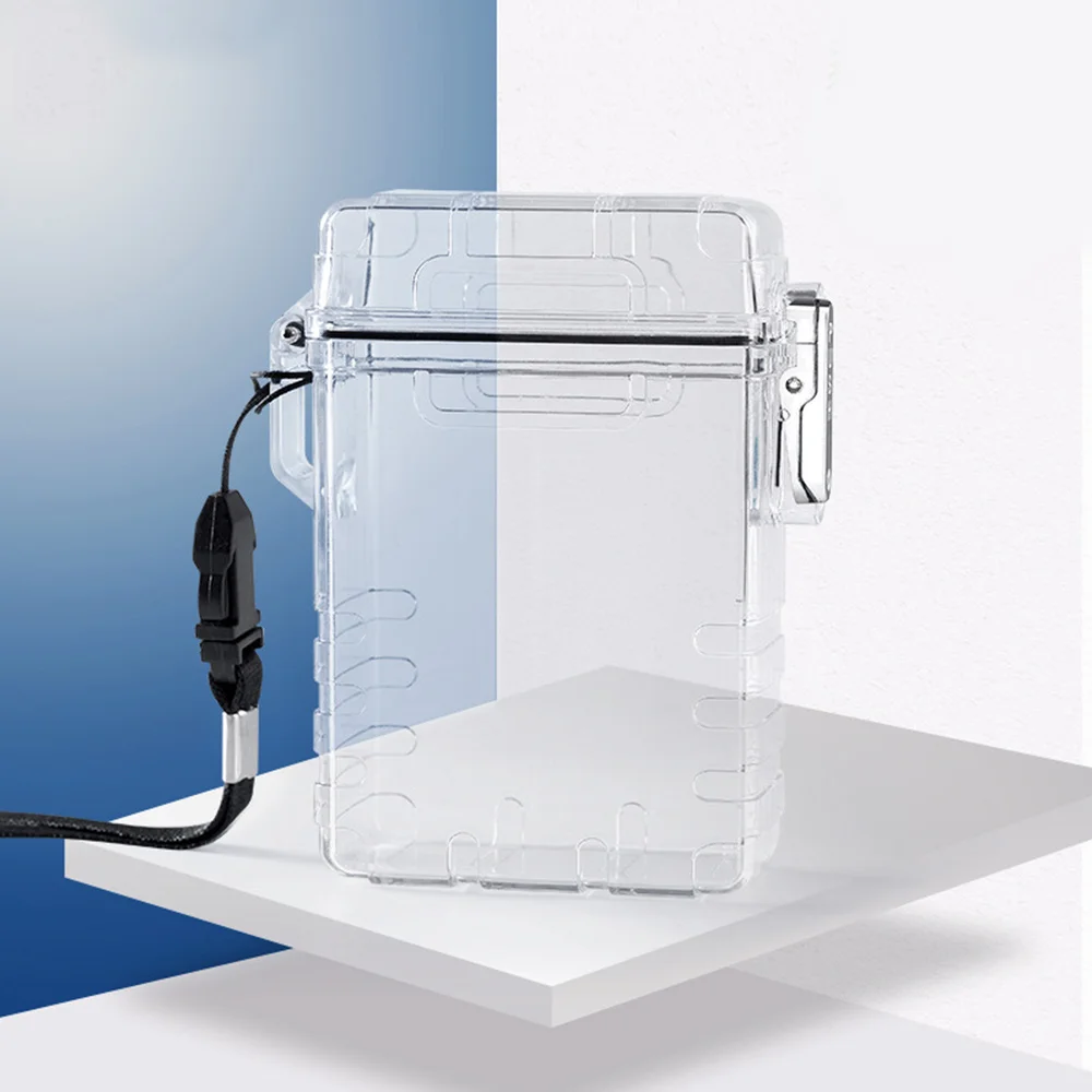 Transparent Acrylic Photo Card Storage Box With Lid Multi-use Idol Photo Organizing Case Cigarette Box Hanging Neck Card Case