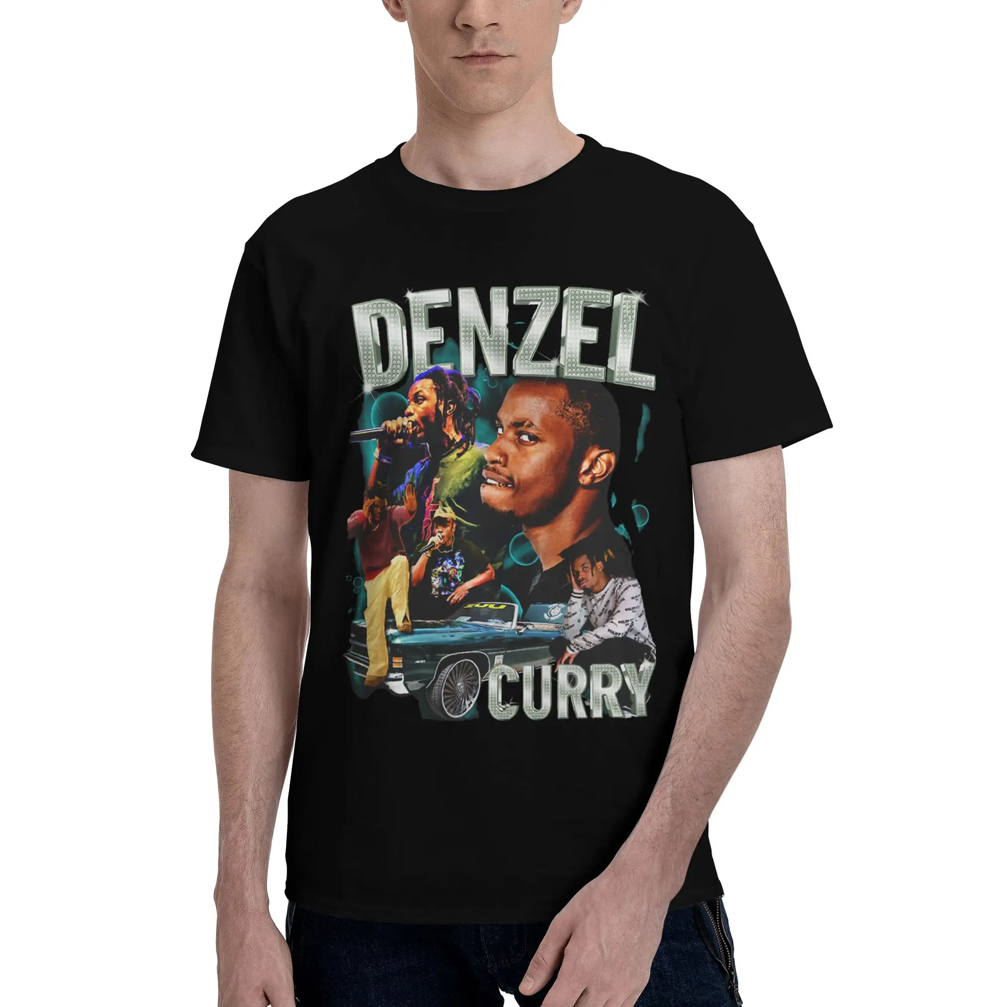 90s Poster Graphic 100% Cotton T-Shirt Denzel Curry Tees Tops For Men
