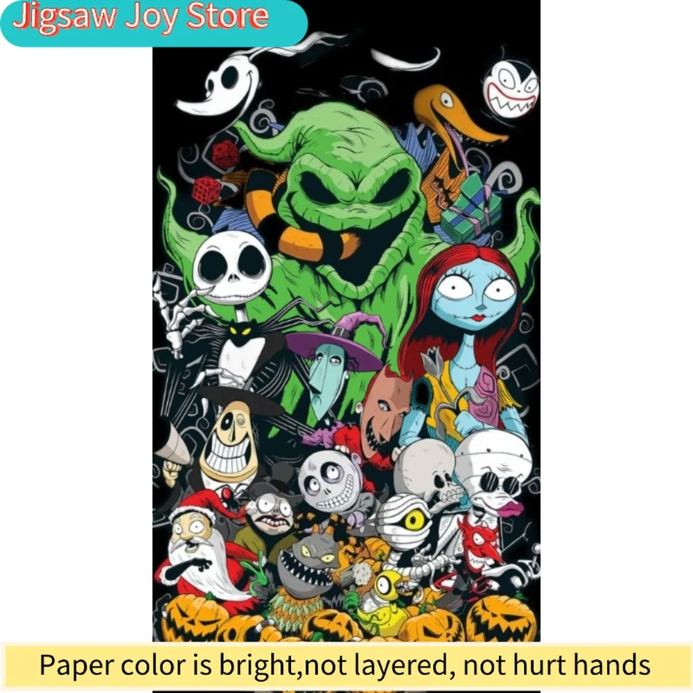 500/1000/1200/2000피스 잭 스켈링턴 & 친구들 스푸키 직소 퍼즐 |   내구성이 뛰어난 프리미엄 종이, 불안 완화 및 치료에 이상적