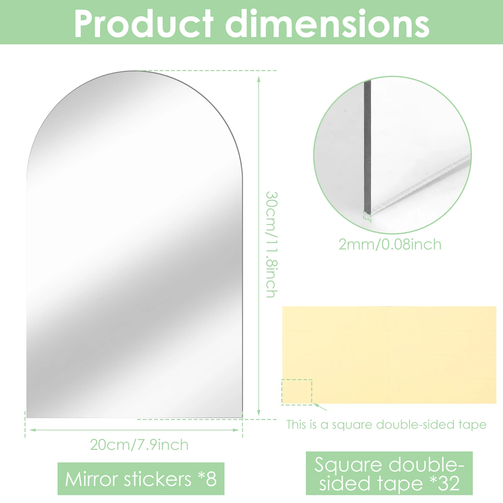 Self-adhesive Mirror Stickers Acrylic Decal Decoration Living Room Soft Plastic Mirror Sheets Home DIY Self-adhesive Mirror