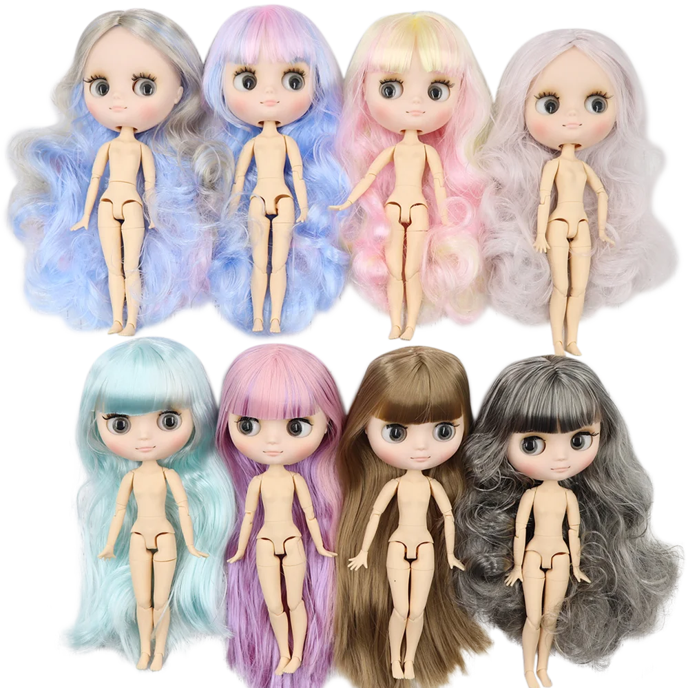 Middie blyth nude doll 20cm JOINT body Frosted face with makeup gray eyes soft hair new specials DIY toys gift with gestures