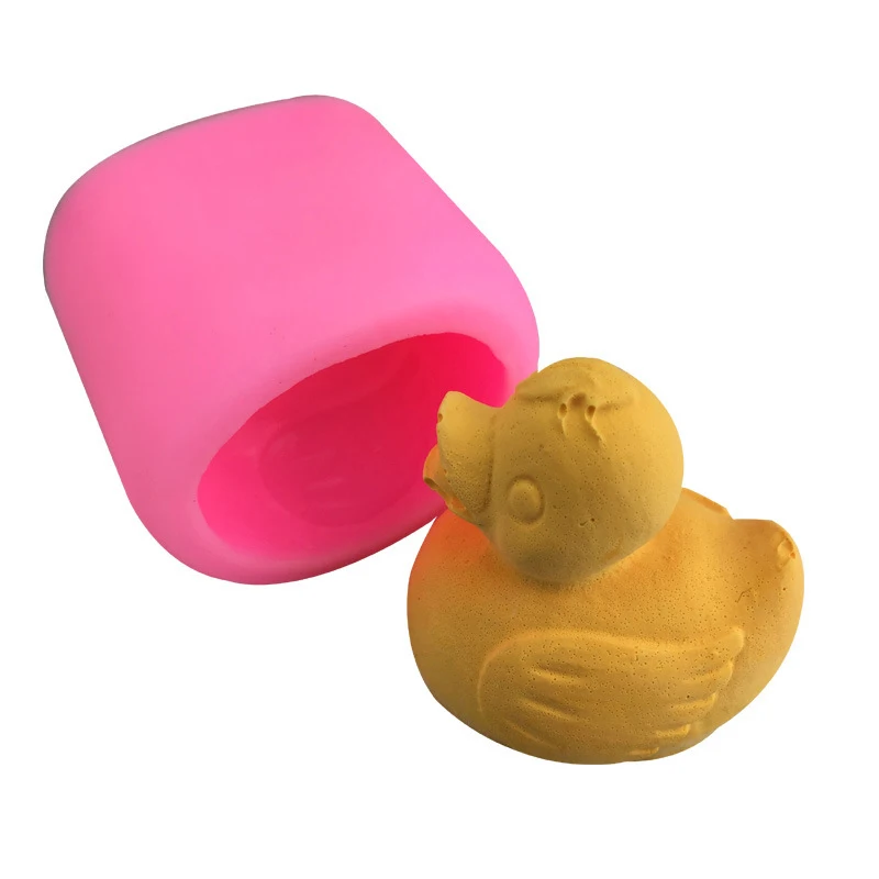 Cute 3D Rubber Duck Candle Mold Silicone Chocolate Fondant Mold For Baby Shower Cake Topper Decoration Silicone Mold