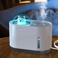 New Space Bear Humidifier Colorful Atmosphere Light USB Desktop Bedroom Car Mounted Portable Aromatherapy Creative Mist Spray