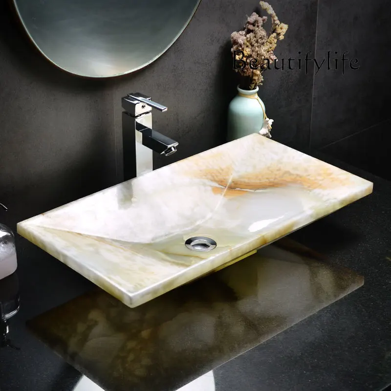 

Jade retro high-end elegant bathroom home simple bathroom face wash modern art wash basin