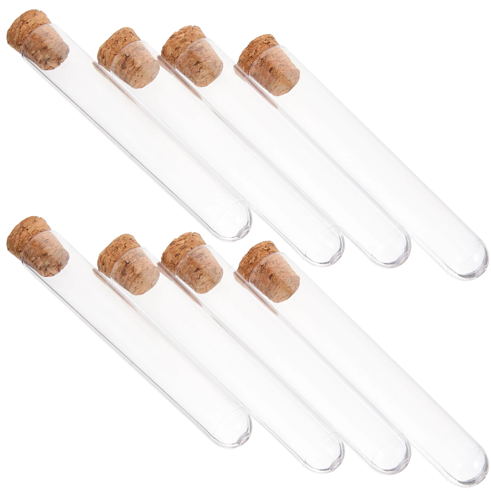 30pcs Clear Plastic Test Tubes Hard Shell Leak-Proof Storage For Sample Travel Portable Use Cork Stoppers Included