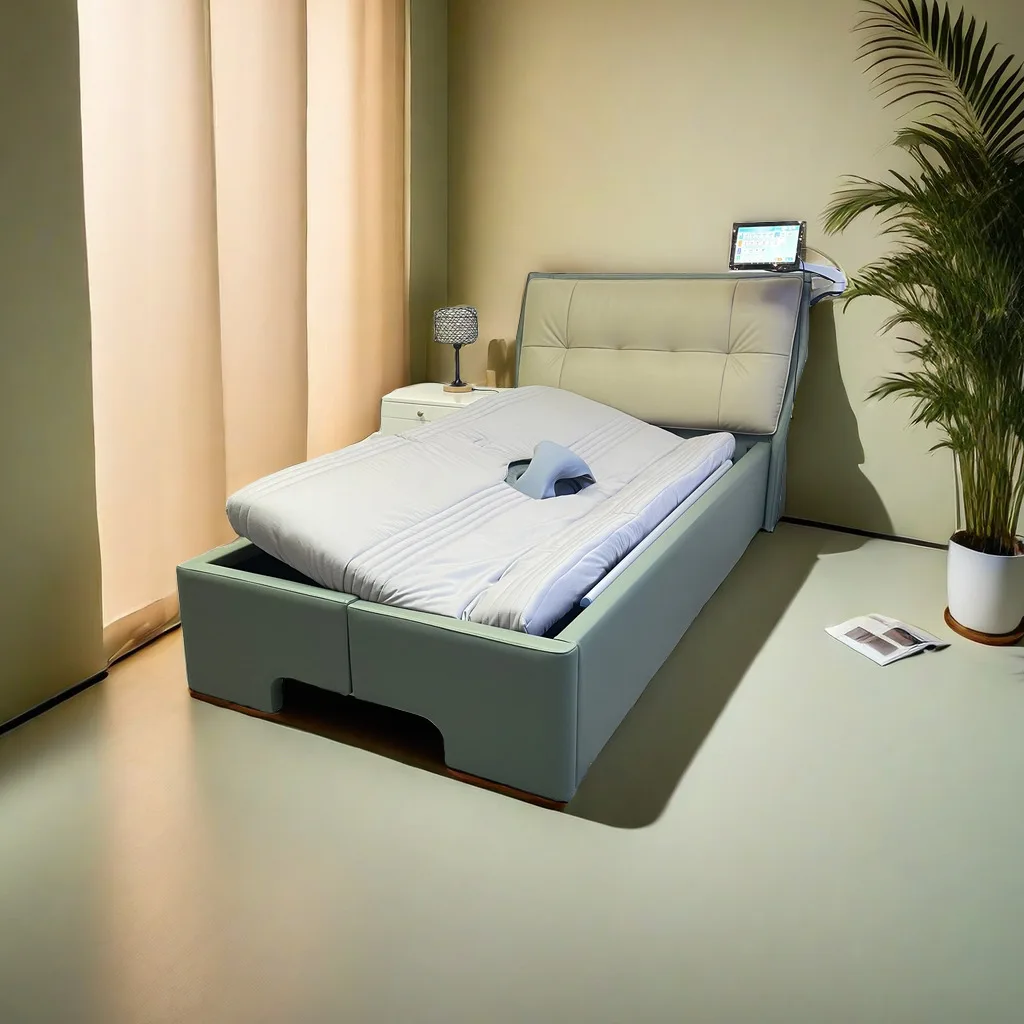 Simple operated smart medical bed with bedsore prevention system and optional heated mattress ideal for patient long-term care