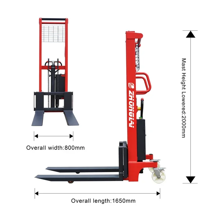 2024 All Terrain Elektrischer Palettenstappler Mini-Gabelstapler Leichter elektrischer Stapler