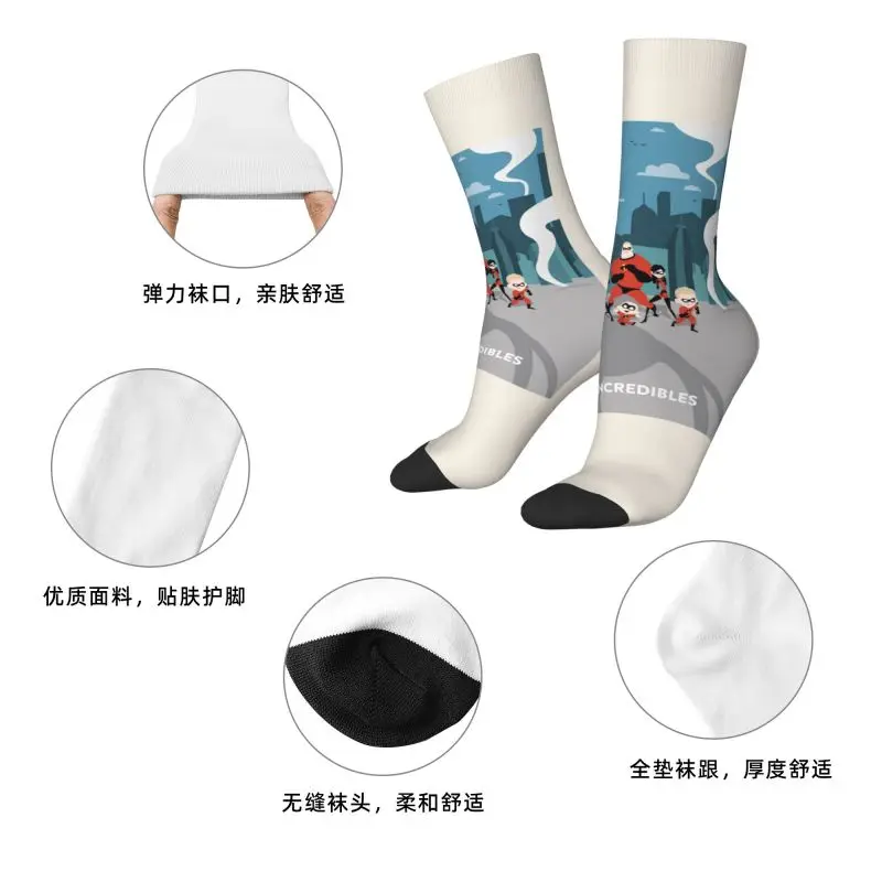Custom The Incredibles Men's Crew Socks Unisex Fun 3D Print Dress Socks