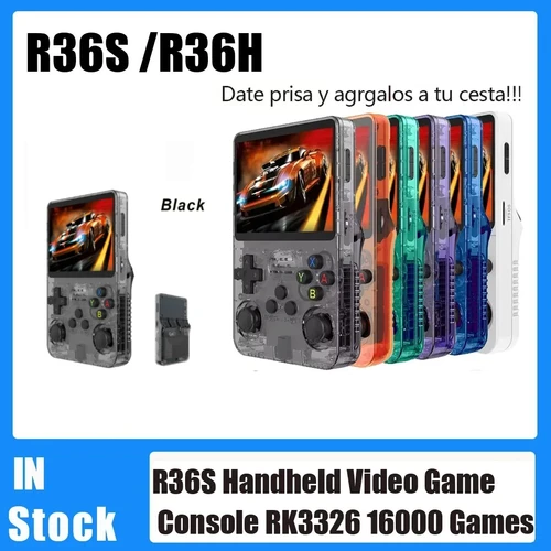 Consola de videojuegos portátil Retro R36S de código abierto, sistema Linux, pantalla IPS de 3,5 pulgadas, reproductor de vídeo portátil de bolsillo, juegos de 64GB y 128G