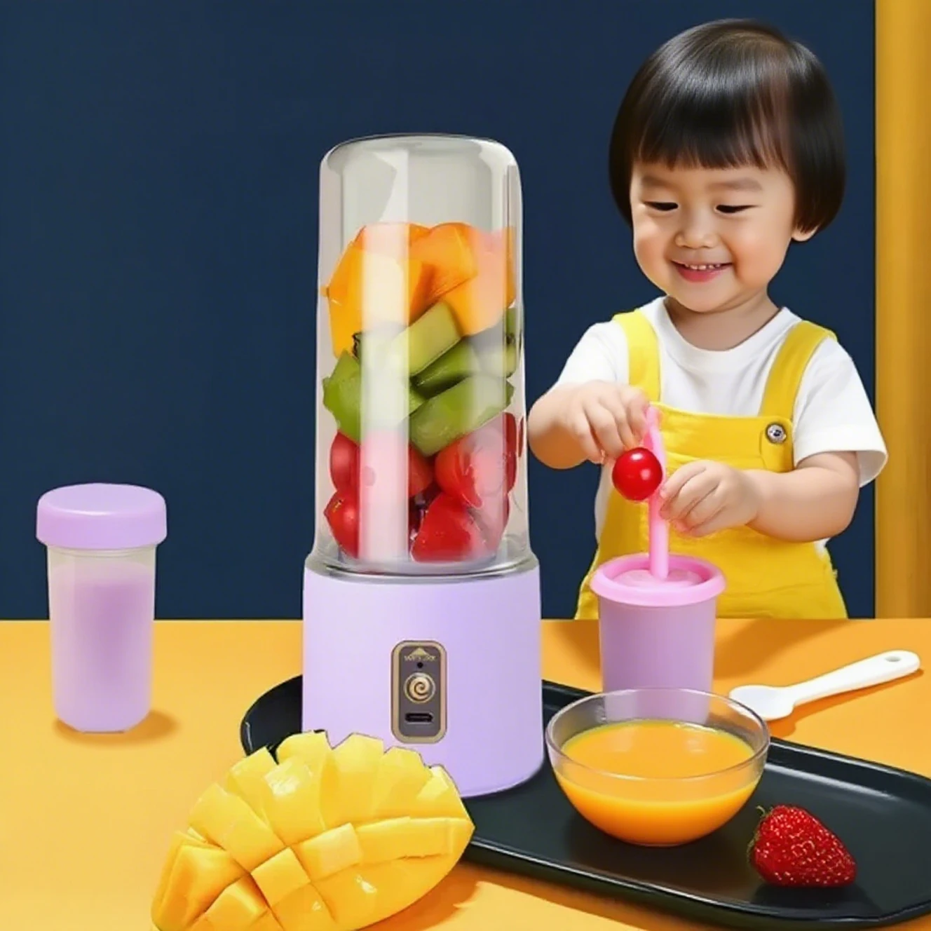 USB Rechargeable Baby Food Maker | Portable Blender for Fresh Puree, Juice & Baby Food | Multicolor Options