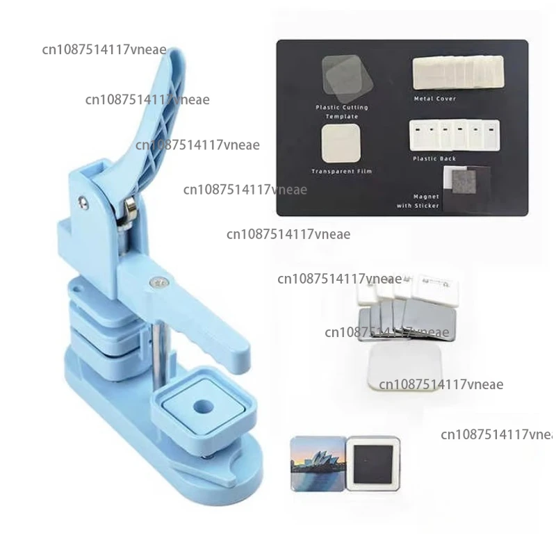 Blue 50mm Square Magnet Making Machine Plastic Machine with 100 Sets Fridge Making Materials