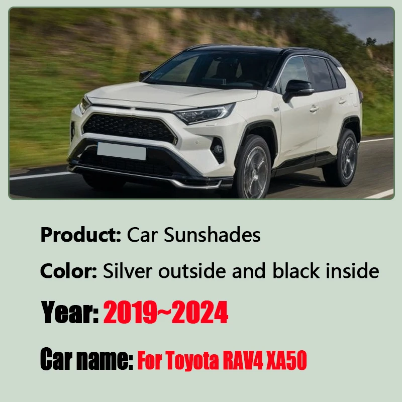 

Для Toyota RAV4 XA50 MK5 2019~2024: Полный комплект солнцезащитных шторок для автомобиля, защита от солнца и УФ-лучей, аксессуары для окон