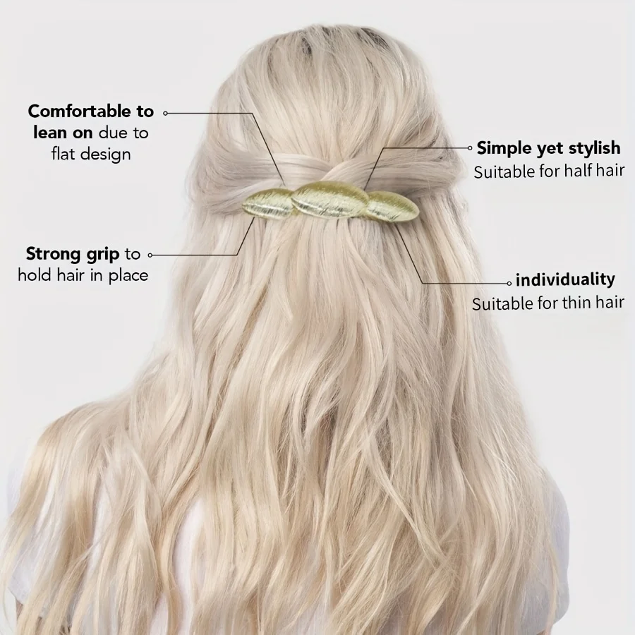 2er-Set Damen-Haarspangen aus Legierung im Punk-Stil mit geometrischem Design, französischer Stil, für dünnes Haar, halbes Haar, als Geschenk für Damen, für Freizeit und Party – Detail 10