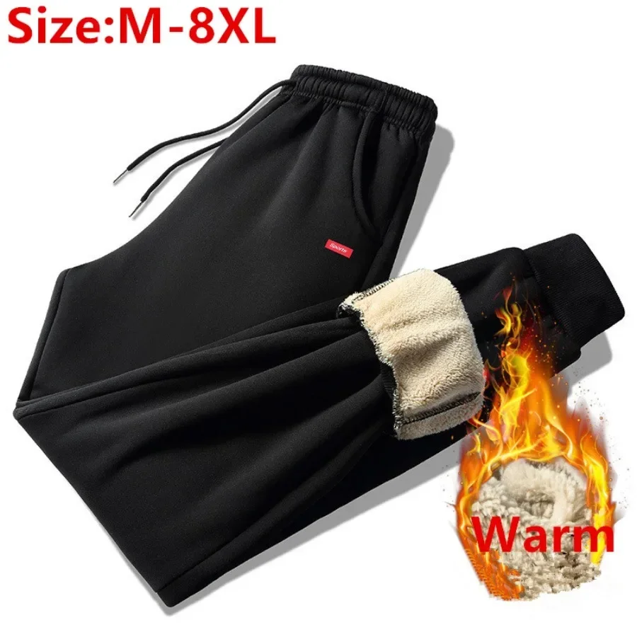 

Men's Winter Warm Thicker Fleece Pants Man Joggers 2024 New Lamb Fleece Casual Cotton Plush Sweatpants Fashion Trousers for Men