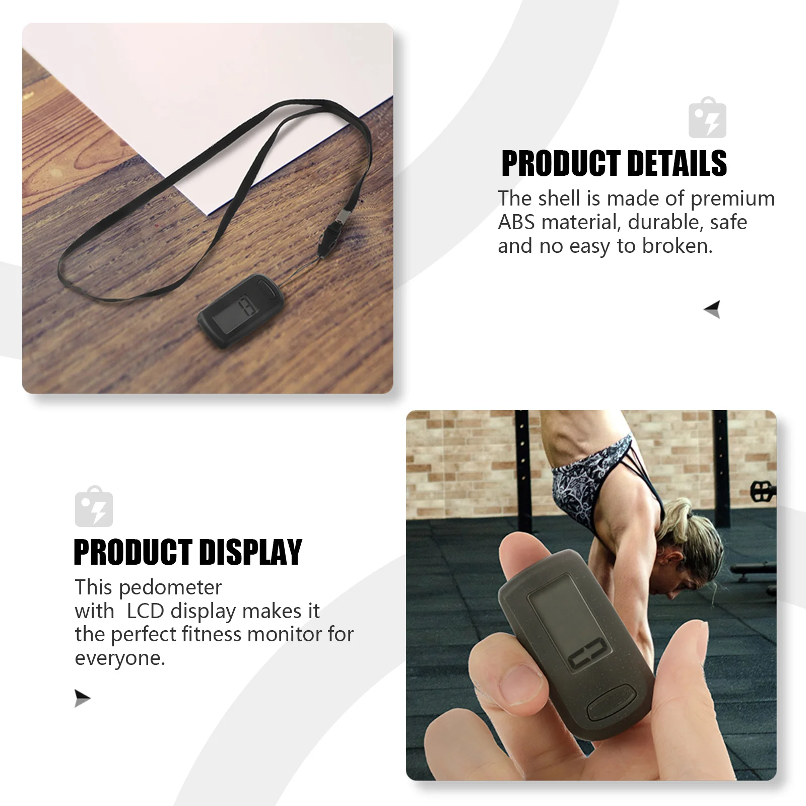 

1pc Lcd Digital Premium Abs Material Walking Running Fitness Tracker Sports Sports Supplies Accessories Step Counter