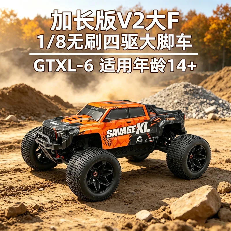 HPI 1/8 Savage XL FLUX V2 GTXL-6 Extended RC Monster Truck Brushless Electric Off Road Hobby Model Vehicle