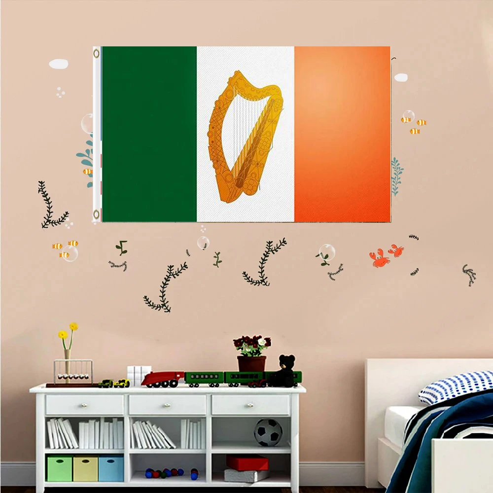 2X3FT CUSTOM BANNER of Ireland and Coat of Arms 150x90cm top design art Flag