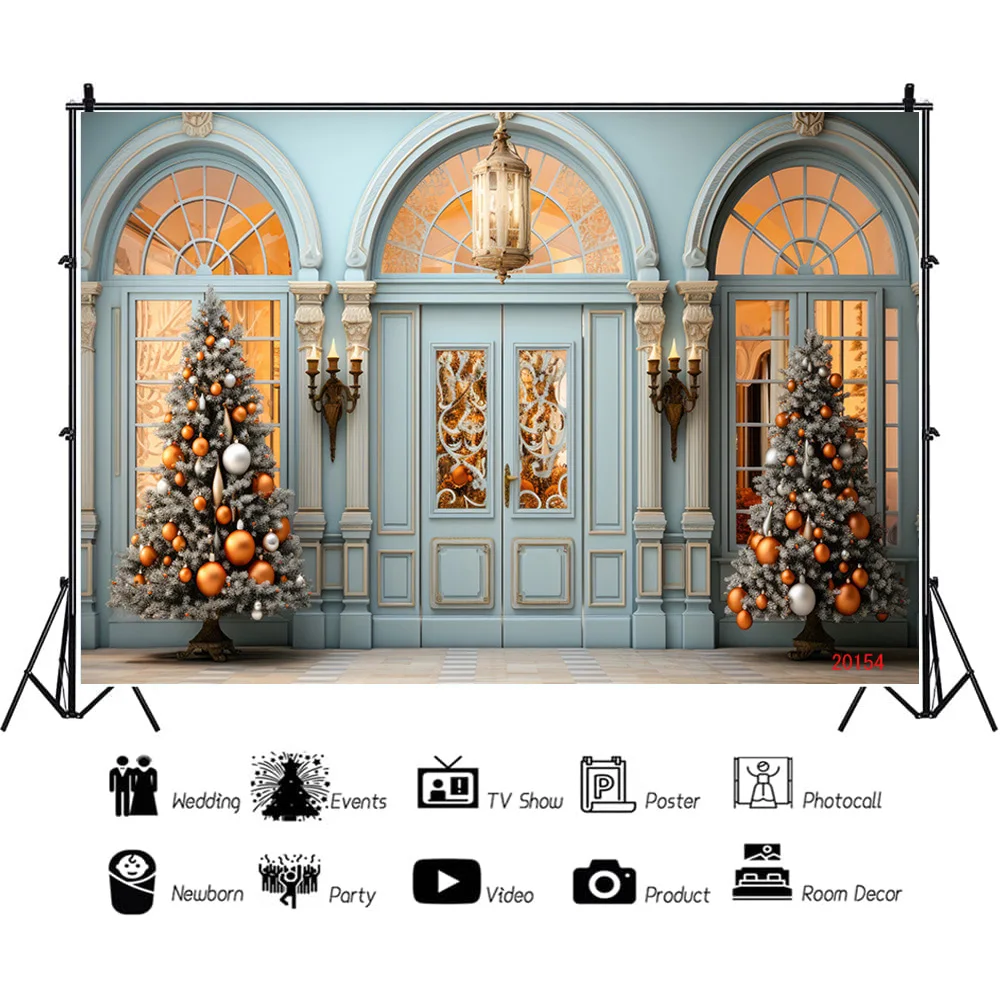NITREE  Christmas Day Fireplace Photography Backdrops New Year Candy Chimneys Store Ball Window Studio Background WW-78