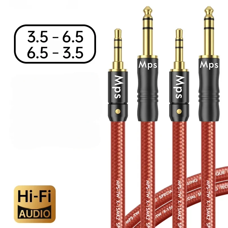 Fever Grade HiFi Speaker 6.5mm 4.4mm 3.5mm Audio Cables 6.35 Stereo Dual Channel TRS 6.5 6.3mm Cable 6N Oxygen Free Copper Wire