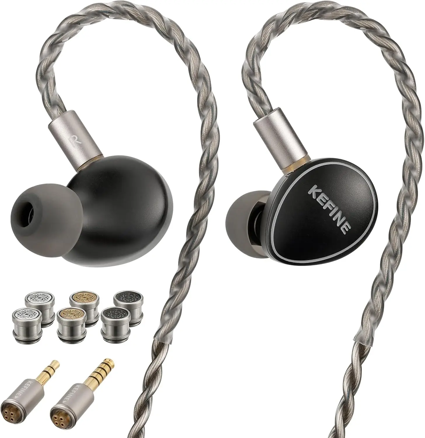 

Quatio Hi-Fi 2DD+2BA Hybrid Driver in-Ear Monitors, High-Performance IEM Earphones with 3 Pairs Interchangeable Tuning Nozzles,
