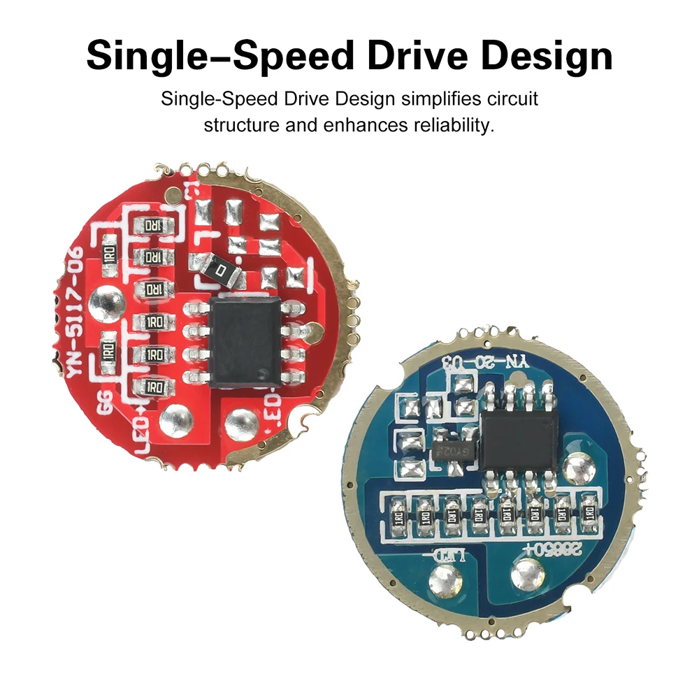 5PCS DC 3.7-4.2V One-Gear Flashlight Driver Board Flashlight DIY Component for 6-15W LEDs 17/20mm