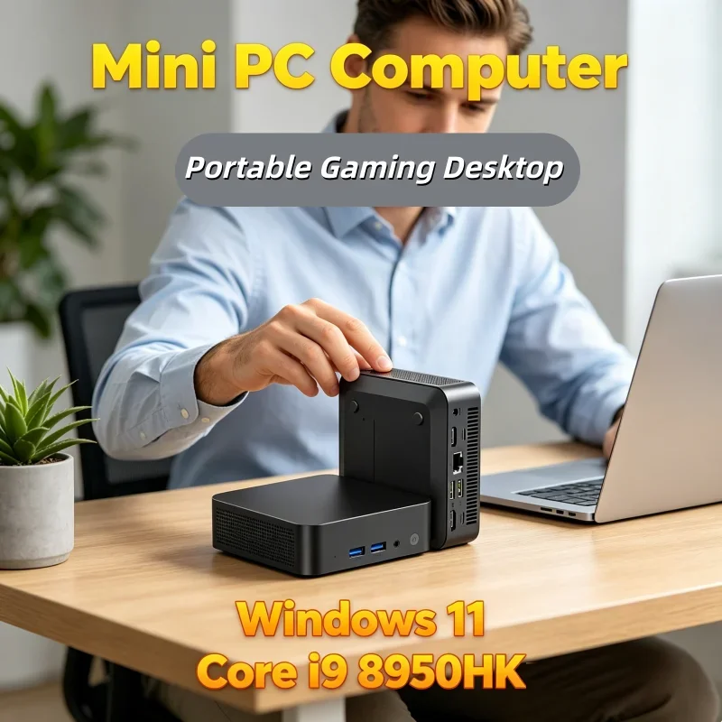 

Mini Gaming PC Core I9 8950HK Windows 11 Pro 32GB RAM 1TB 2TB SSD WiFi6 BT5.2 4K HD 3 Years Warranty
