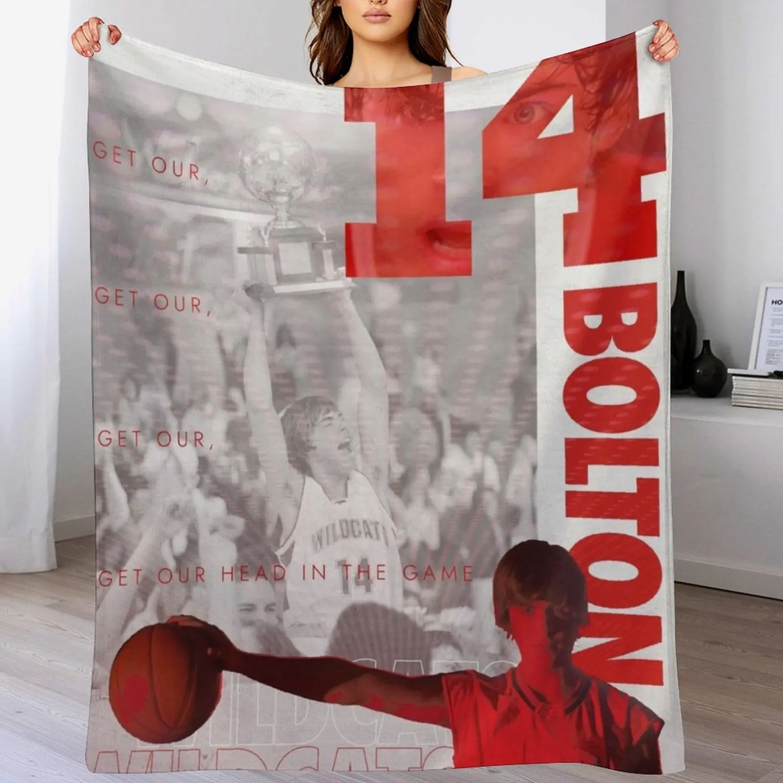 

Troy Bolton Wildcats Throw Blanket Reusable Durable Soft Blanket for All Seasons
