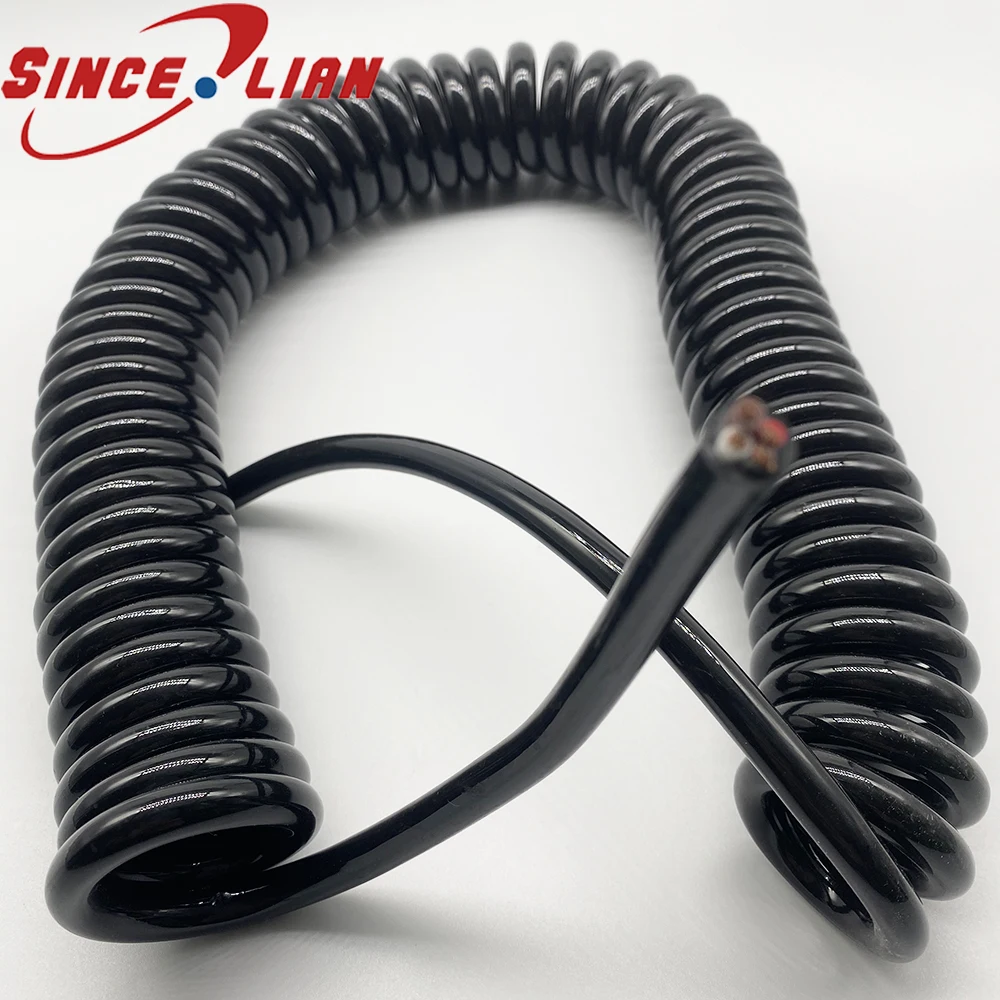 Electromagnetic Suction Cup Spring Wire 2 core 10/16/25 Square Spiral Cable Wire Pure Copper High Elasticity Retractable