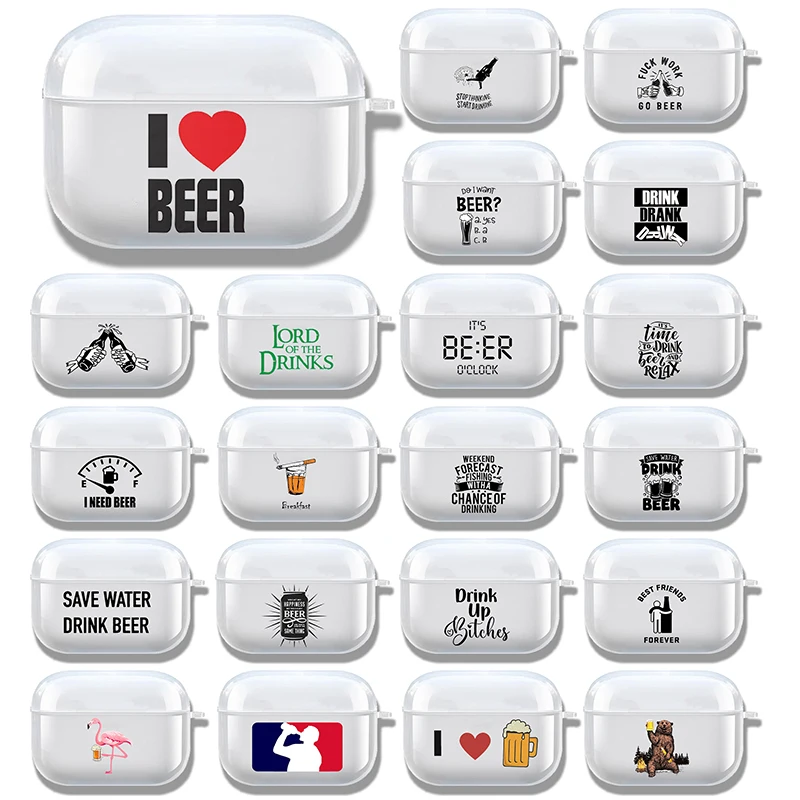 Funny Drink Beer Drinking Quote Case for Airpods Pro 3 2 1 Wireless Bluetooth Earphone Cases Art Airpod Pro2 2022 Cover Funda