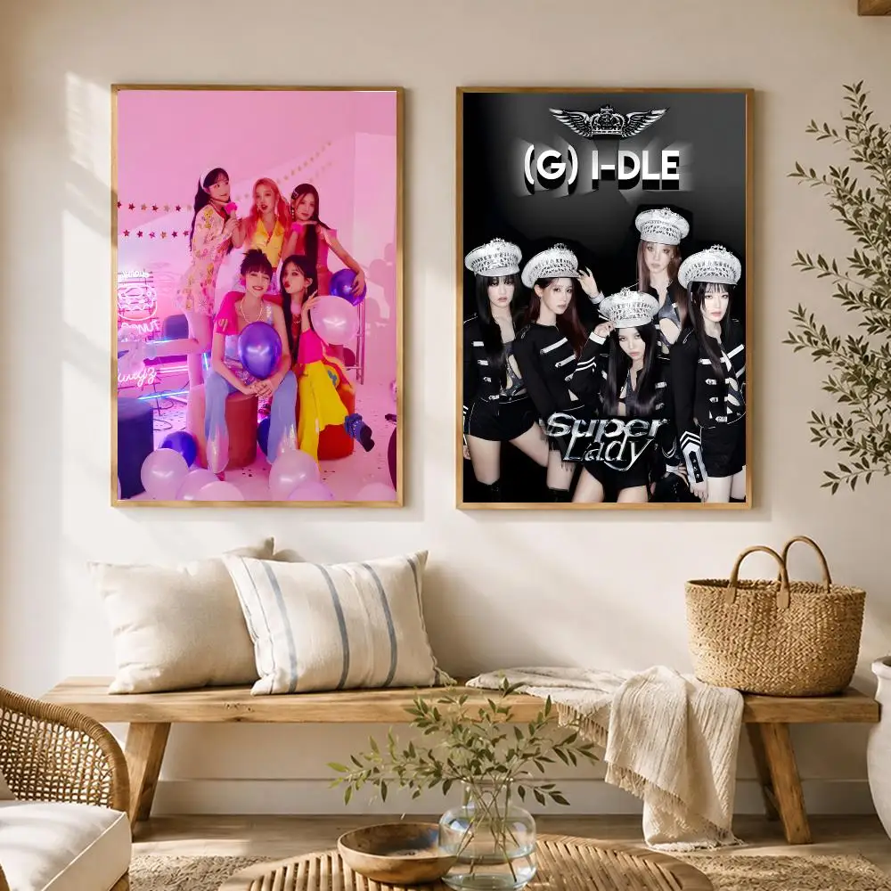 Korean Kpop Girl Group (G)I-DLE Poster HD poster wall art self-stick no-residue for home cafe office great gift