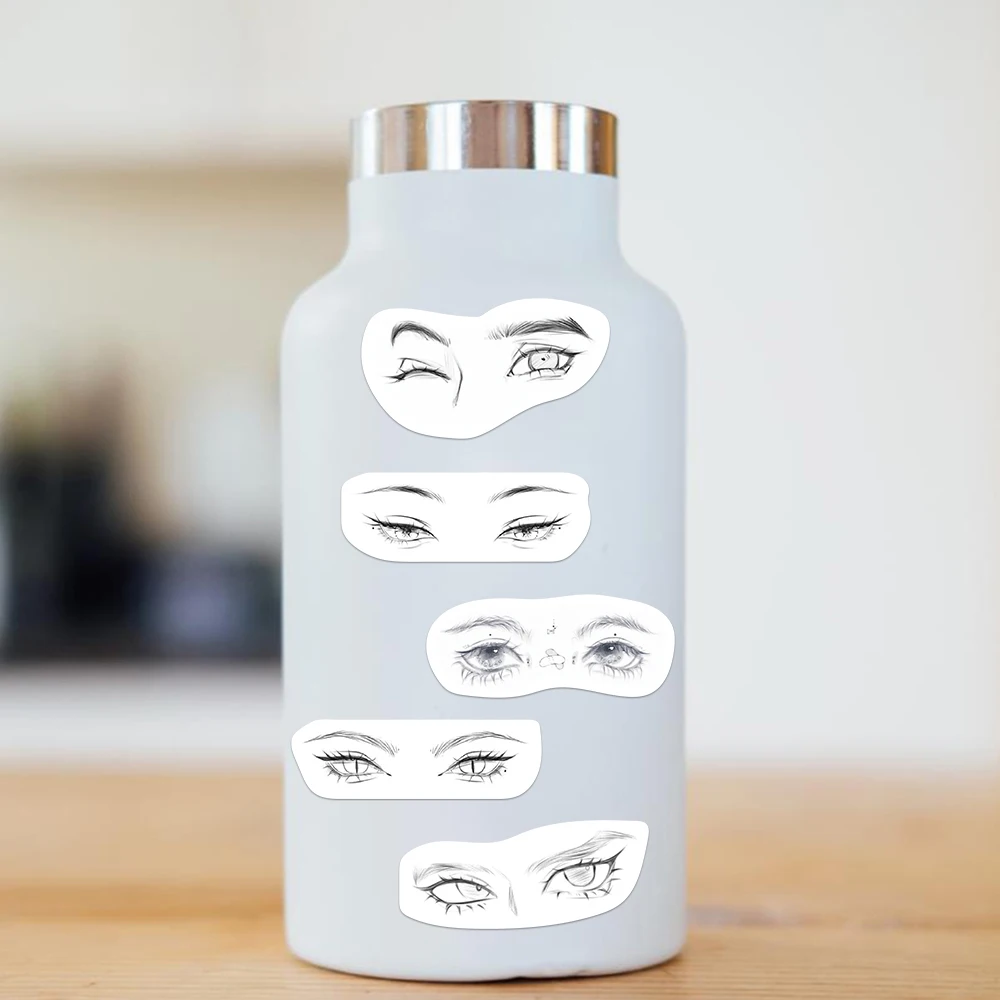 76 قطعة رسم نمط اللوحة العين الفن ملصق شخصية الإبداع العين المواد DIY بها بنفسك كأس كتاب سجل القصاصات هدية جمع مائي