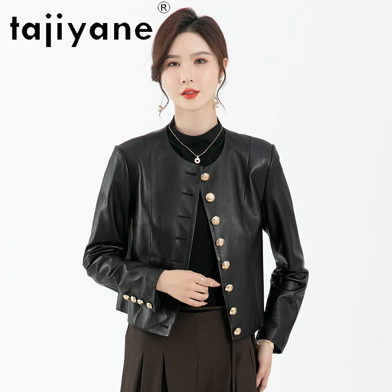 TAJIYANE Real Sheepskin Genuine Leather Jacket Women New in Outerwears Short Coat Woman Fashion Fall Clothes 2024 дубленка