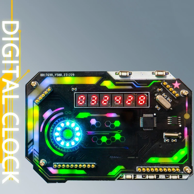ABPQ-reloj Digital de escritorio, Kit electrónico DIY, innovación Cyberpunk, Kit de fabricación de soldadura, adorno de escritorio para juegos