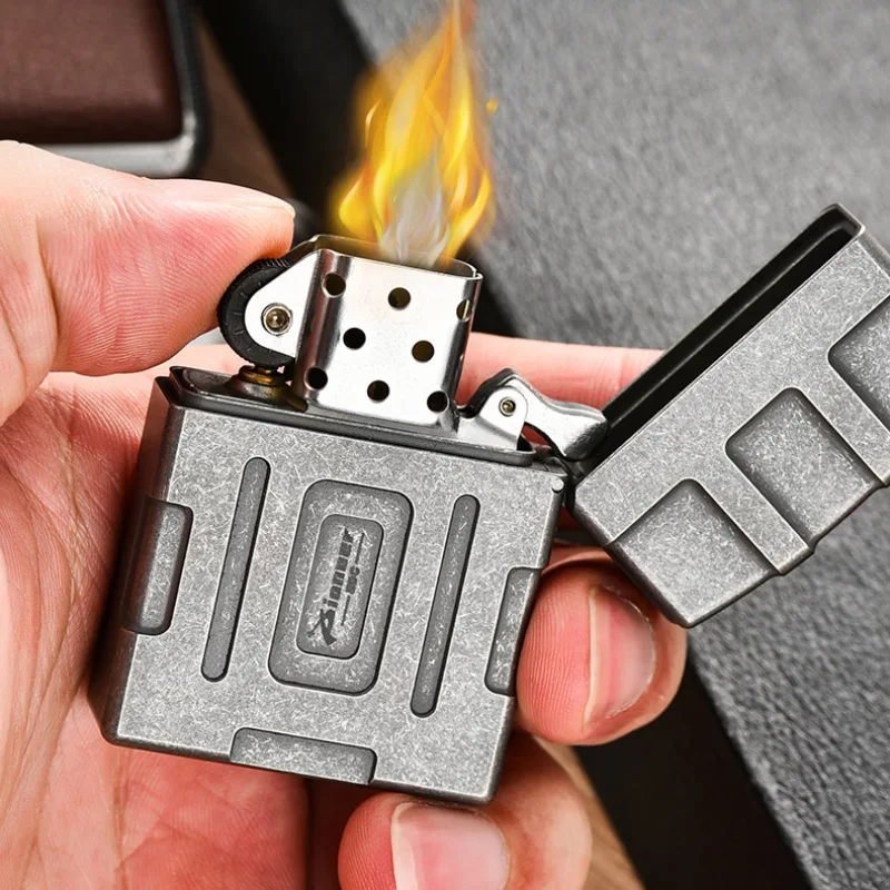 Titanium Alloy Lighter Shell Housing Without Lighter Titanium Alloy Case Empty Box Gift for Men