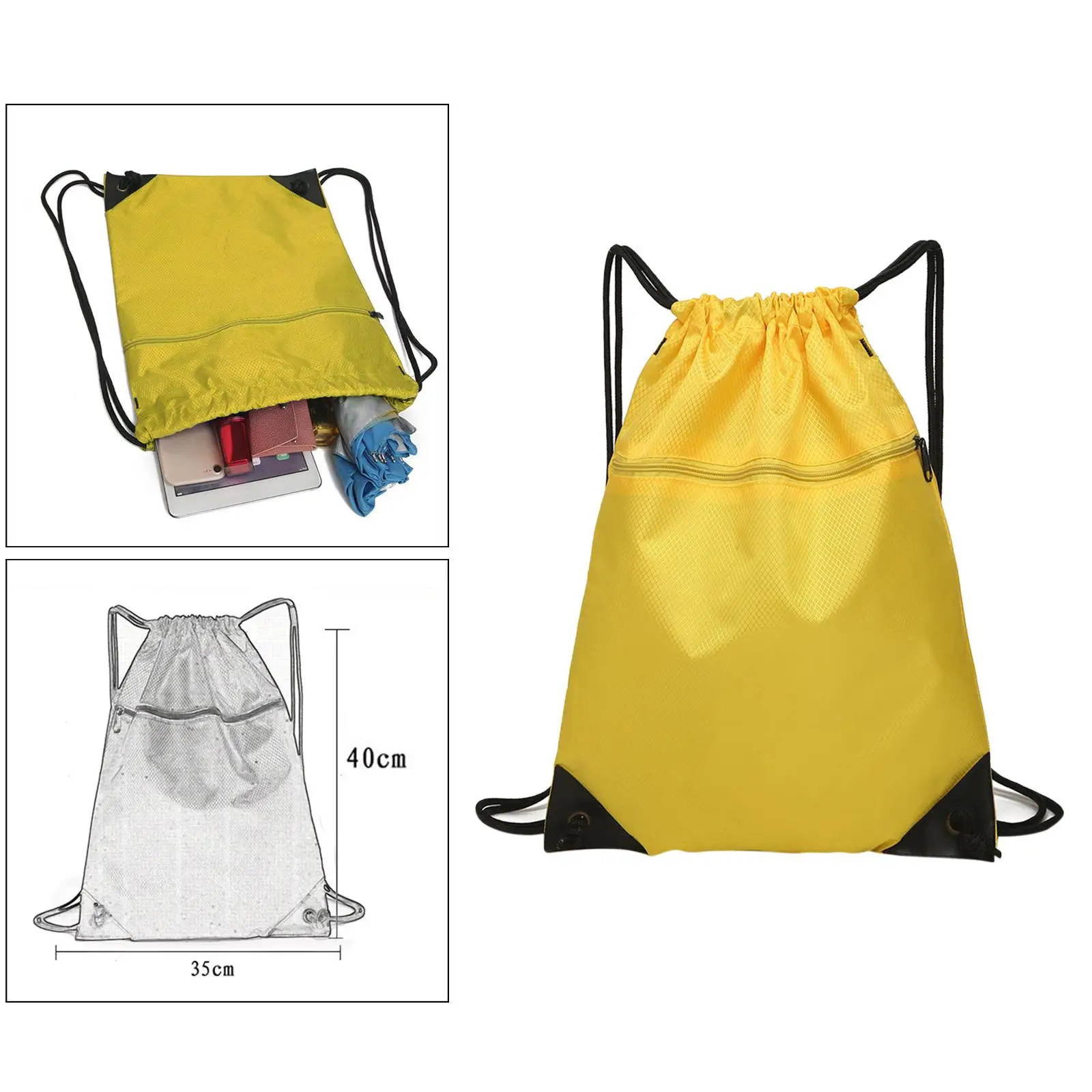 Sport Drawstring Bag for Men Women Gym Backpack Lightweight Nylon Sack Pack String Bag for Fitness Training Outdoor Camping