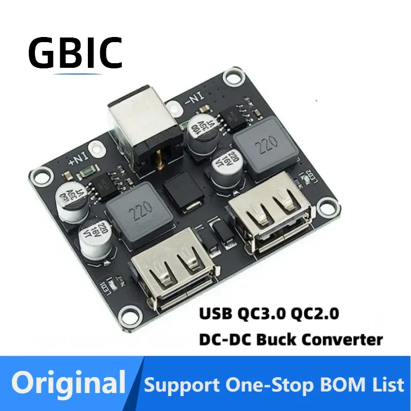 USB QC3.0 QC2.0 USB DC-DC Buck Converter Charging Step Down Module 6-32V 9V 12V 24V to Fast Quick Charger Circuit Board 5V