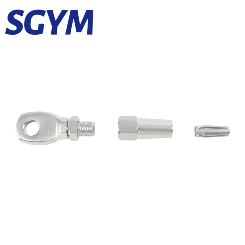 10 pçs grau marinho 316 aço inoxidável swageless olho terminal fio cabo corda diy montagem aparelhamento kit balaustrada