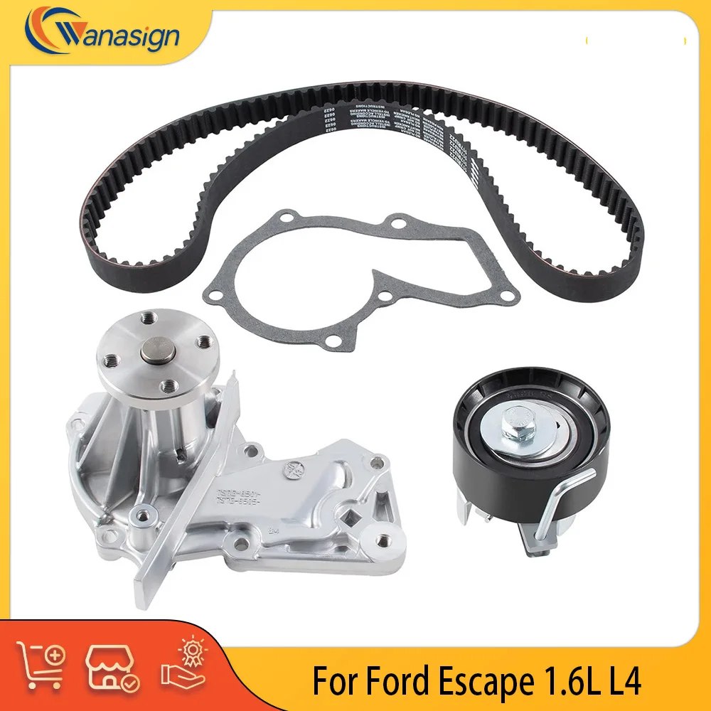 Pieza del motor, kit de bomba de agua con correa de distribución compatible con GAS 1,6 L para 11-20 1.6L FORD FIESTA FUSION IKON TRANSIT CONNECT 7S7Z8501C BE8Z6268C