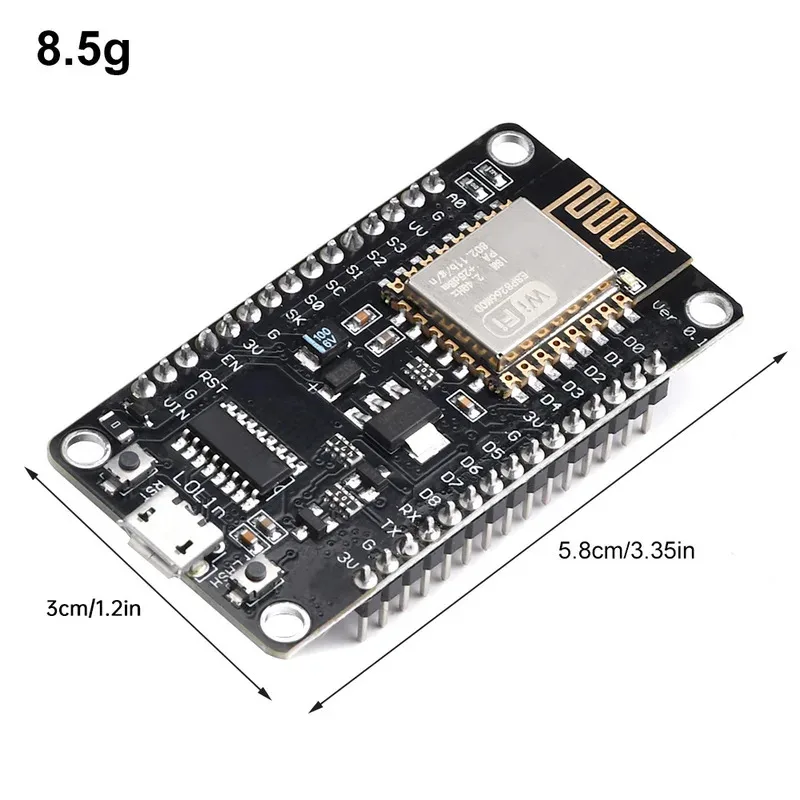 NodeMCU V3 ESP8266 ESP-12E WIFI-Entwicklungsboard CH340G Quadratische Tafel Lötstift Micro-USB-Schnittstelle