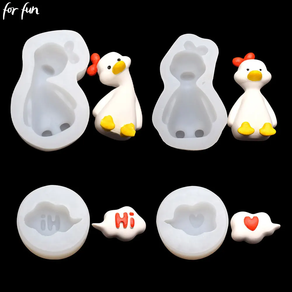 

For Fun Refueling Duck Gypsum Silicone Molds DIY Car Air Outlet Aromatherapy Clay Mold Flipping Sugar Cake Decoration Mold