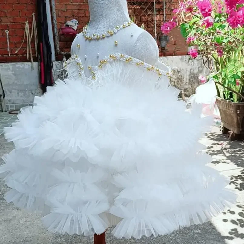 Children's Host Catwalk Ball Gown Wedding Birthday Party Flower Girls Princess Prom  Dress A3710 bridesmaid dresses