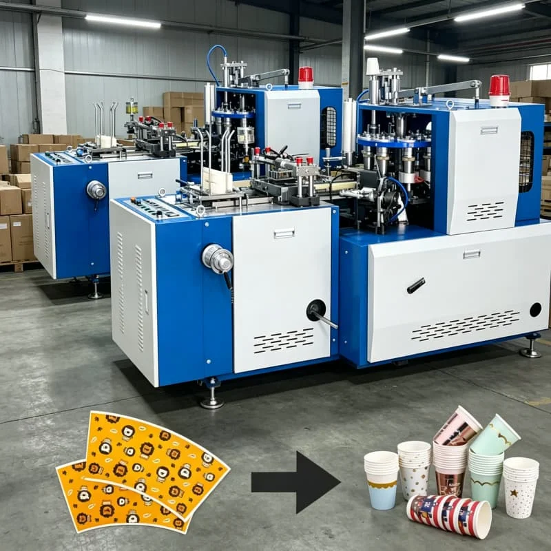 High Output Cup Line with In Line Printing and Automatic Stacking Sorter Customized for Double PE Coated Cold Drink Cup